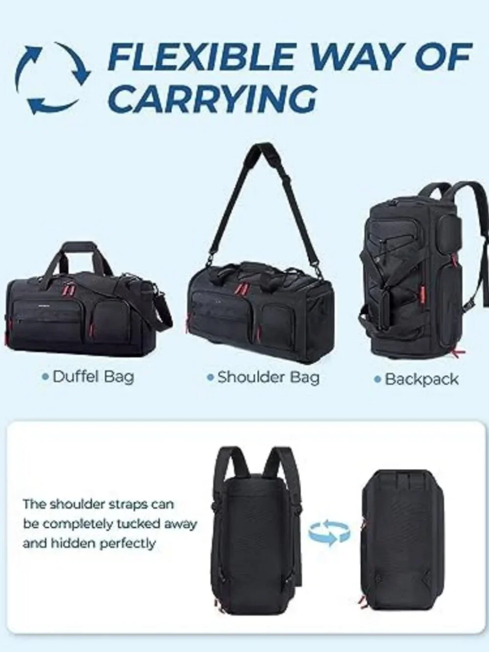 Versatile Gym Bag for Men | Athletic Sports Backpack & Travel Duffel for Hiking